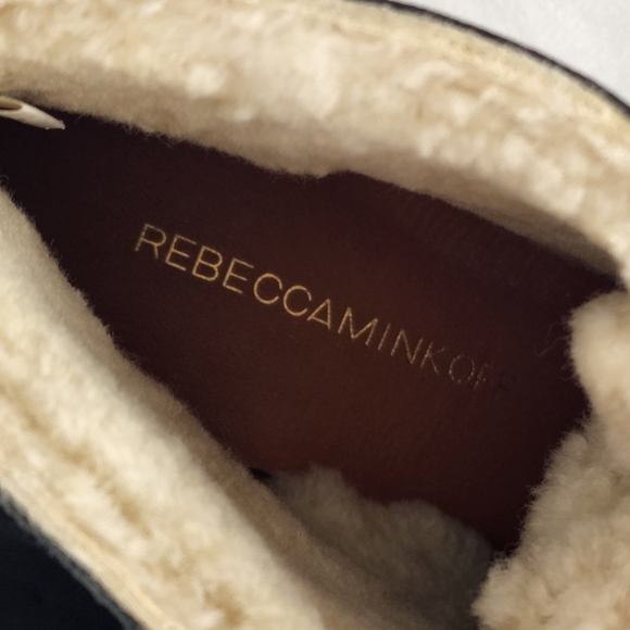 NEW Rebecca Minkoff Persys Shearling Lace-Up Boot Women's 6 Petrol Green Black - Picture 4 of 12